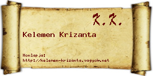 Kelemen Krizanta névjegykártya
